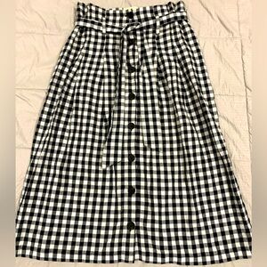 Black and white gingham Sezane skirt, womens size 36 (French) size 4 US